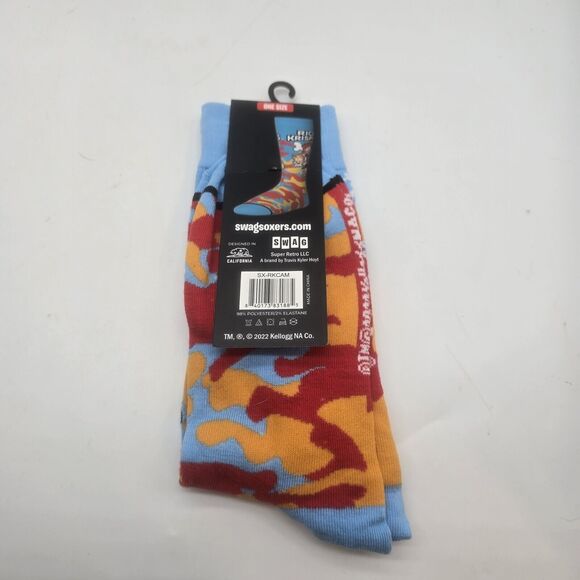 Rice Krispies Novelty Crew Socks OS Kellog's Swag Snap Crackle Pop Retro Unisex - Picture 2 of 4